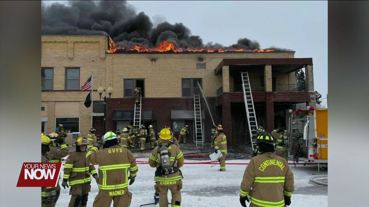 UPDATE - Multiple fire departments battle a downtown fire in the village of Continental